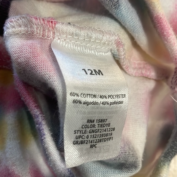 Embellished Happy and loved tie-dyed romper & blue jeans Baby girl size 12 M - Picture 13 of 14
